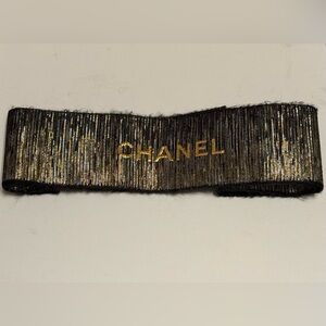 CHANEL Black and Gold Ribbon